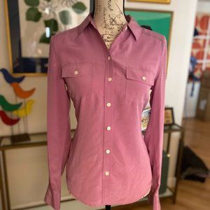 Pink Silk Button-down Top